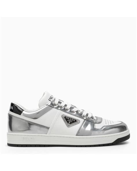 prada silver chunky trainers|Prada downtown sneakers.